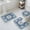 Blue, variant on Brown Boho Bath Mat 3 Piece Bathroom Rug Set, Retro Western Rustic Ethnic Tribal Patterns Non Slip Bath Rug Contour Mat and Toilet Lid Cover, Absorbent Shower Mats Soft Bath Rugs and Mats Sets