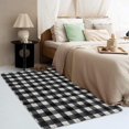 thumbnail image 3 of Plaid Rugs for Living Room Bedroom - Gingham Rug 5x8 - Grey Carpet for Home Decor - Washable Non Slip Patterned Indoor Large Area Rug - Soft & Low Pile (ZJ&320), 3 of 7