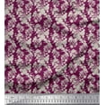 thumbnail image 1 of Soimoi Moss Georgette Fabric Leaves & Floral Shirting Printed Fabric 1 Yard 42 Inch Wide, 1 of 1