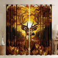 thumbnail image 1 of Deer Window Drapes Block 30%-50% Light,Baroque Style Kitchen Window Treatments 42Wx63L Inches,Wild Animal Sunset Decor Window Curtains, 1 of 6