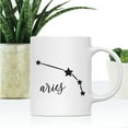 thumbnail image 2 of Koyal Wholesale Zodiac Sign Ceramic Coffee Mug, Aries Star Constellation, Minimalistic Black, 2 of 5