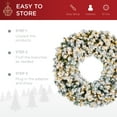 thumbnail image 5 of Best Choice Products 30in Artificial Pre-Lit Flocked Fir Christmas Wreath Decoration w/ 100 2-in-1 LED Lights, 220 Tips, 5 of 7