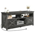 thumbnail image 4 of Dextrus Buffet Cabinet, 59" Farmhouse Storage Sideboard with Barn Door for Home Dinning Living Room, Rustic Gray, 4 of 8