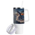 thumbnail image 2 of Dolphins Sky Waves 40 oz Tumbler with Handle Insulated&nbsp;Travel Mug&nbsp;Lid Straw Leak Proof Steel Vacuum Water Bottles Glasses Fits in Car Cup Holder, 2 of 7