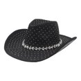 thumbnail image 2 of OJSFQUFP Western Cowboy Hat for Women Men Small Short Wide Brim Beach Cow Girls Cattleman Cowboys Hats, 2 of 5