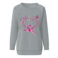 thumbnail image 3 of Brondbend Sweatshirts for Women Pullover Women Crewneck Long Sleeve Top Printed Comfortable Loose Fit Tops Lady Vacation Fall Winter Clothes Gray, 3 of 5