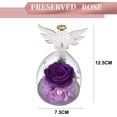 thumbnail image 2 of Rosa eterna con forma de ángel para niña, cubierta de cristal, regalo de vacaciones, decoración de rosas, regalo de cumpleaños para amigos y familiares, 2 of 5