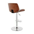 thumbnail image 6 of Armen Living Indoor Brock Adjustable Gray Faux Leather and Walnut Wood with Chrome Finish Bar Stool, 6 of 11