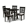 thumbnail image 2 of Baxton Studio Lilly Modern and Contemporary Grey Fabric Upholstered and Dark Brown Finished Wood 5-Piece Dining Set, 2 of 7