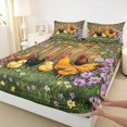 thumbnail image 3 of Castle Fairy Animal Chicken Rooster 4 Pieces Queen Sheet Sets for Kids Teens Adults,Chic Flowers Vintage Cabin Ultra Soft Flat Sheet,Rustic Farmhouse Animal Queen Fitted Sheet,Breathable Home Decor, 3 of 7