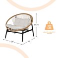 thumbnail image 2 of Grand Patio Outdoor Wicker Oversized Chair for Garden Poolside Backyard Lawn, Beige Cushion, 2 of 5