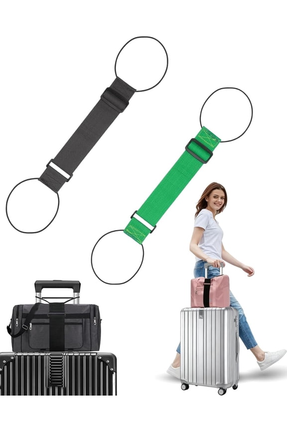 Multi Use Strong Adjustable Luggage Connector Straps,Add-a-Bag Travel Belt with Elastic Bungee, Waterproof & Heavy-Duty Suitcase Strap for Carry-On, Backpack, Tote