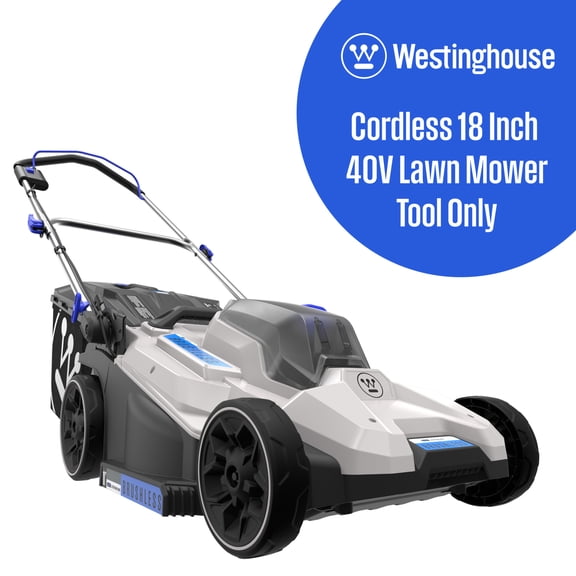 Westinghouse 40V 18 Inch Cordless (Push) Lawn Mower, Tool Only, 6 Height Positions, Up to 3100 RPM