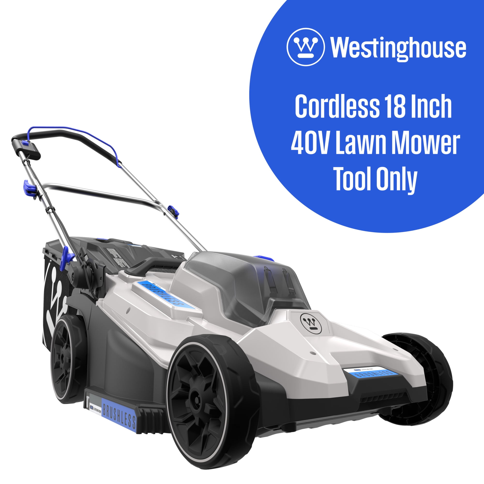 Westinghouse 40V 18 Inch Cordless (Push) Lawn Mower, Tool Only, 6 Height Positions, Up to 3100 RPM