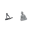 thumbnail image 6 of Desktop Figurine Thinker Sculpture Monkey Statue Creative Abstract Sandstone Design for Home Office Decor, 6 of 8