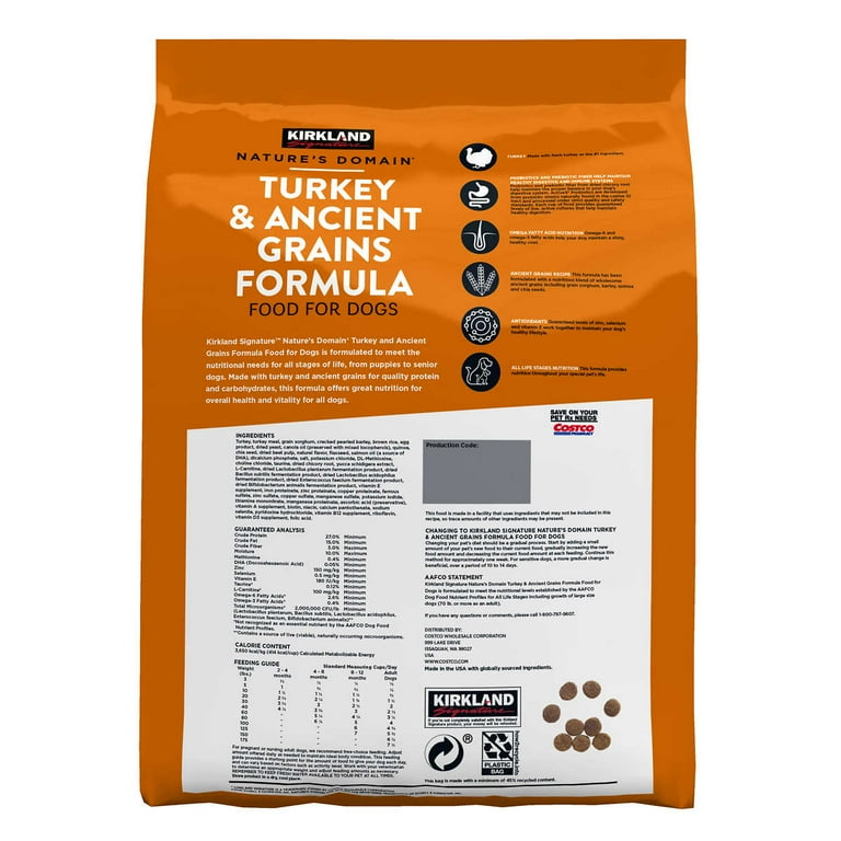 Kirkland Signature Nature s Domain Turkey Ancient Grains Dog Food 35 lb
