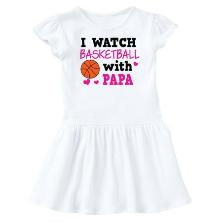 

Inktastic I Watch Basketball with Papa Gift Baby Girl Dress