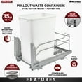 thumbnail image 4 of Rev-A-Shelf Pullout Kitchen Trash Can 35 qt. with Soft-close, 53WC-1535SCDM-112, 4 of 9