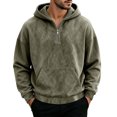 thumbnail image 3 of Men Sweatshirt Plus Size Solid Color Long Sleeve Hooded Breathable Zipper Top Loose Fit Lightweight Packable Outdoor Shirt for Sports Travel Wear, 3 of 5