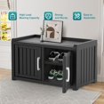 thumbnail image 4 of DRATO Indoor Outdoor Shoe Storage Cabinet,Waterproof Shoe Cabinet with Adjustable Shelves,Multifunctional Resin Storage Bench for Entryway, Foyer,Hallway(Black 31.89 * 17.32 * 17.91), 4 of 14