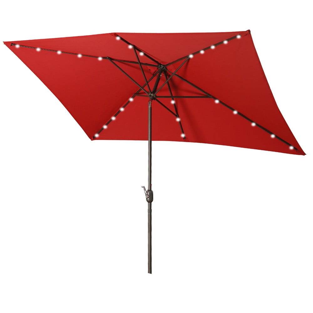 6.5' by 10',Navy Ralawen 6.5 x 10 FT Rectangular Patio Umbrella Outdoor Market Table Umbrellas with Push Button Tilt/Crank 
