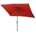 thumbnail image 5 of Superjoe 6.5×10ft LED Solar Lighted Patio Umbrella 6 Ribs Market Fade-Resistant Umbrella with Push Button Tilt & Crank, Red, 5 of 6