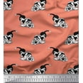 thumbnail image 1 of Soimoi Moss Georgette Fabric Basset Hound Dog Print Fabric by Yard 42 Inch Wide, 1 of 3