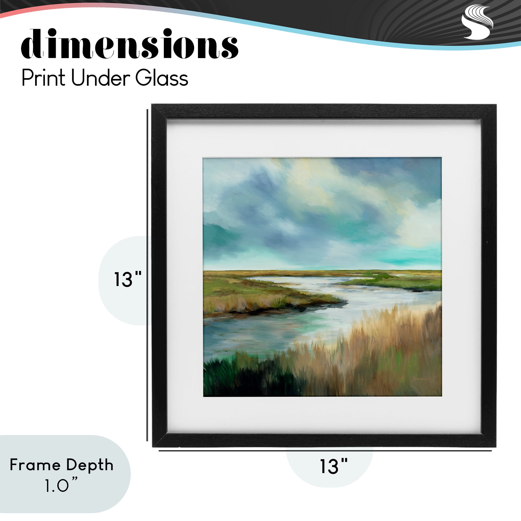 Stupell Industries Tranquil Meadow and Wetlands Black Framed Print Under Glass, design by Liz Jardine