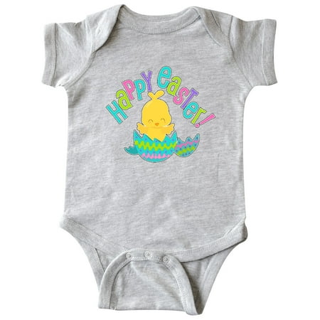 

Inktastic Happy Easter- cute chick just hatched Gift Baby Boy or Baby Girl Bodysuit