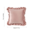 thumbnail image 3 of Yatlte Velvet Ruffle Throw Pillow Covers Couch, Decorative Pillowcases with Ruffles 18x18 Inch Solid Color Shabby Chic Farmhouse Cushion Cover for Living Room Sofa Bed, 3 of 6