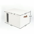 thumbnail image 5 of StorageWorks Foldable Fabric Storage Bin with Double-Open Lid, EX-Large Storage Box with Transparent Window, White, 5 of 7