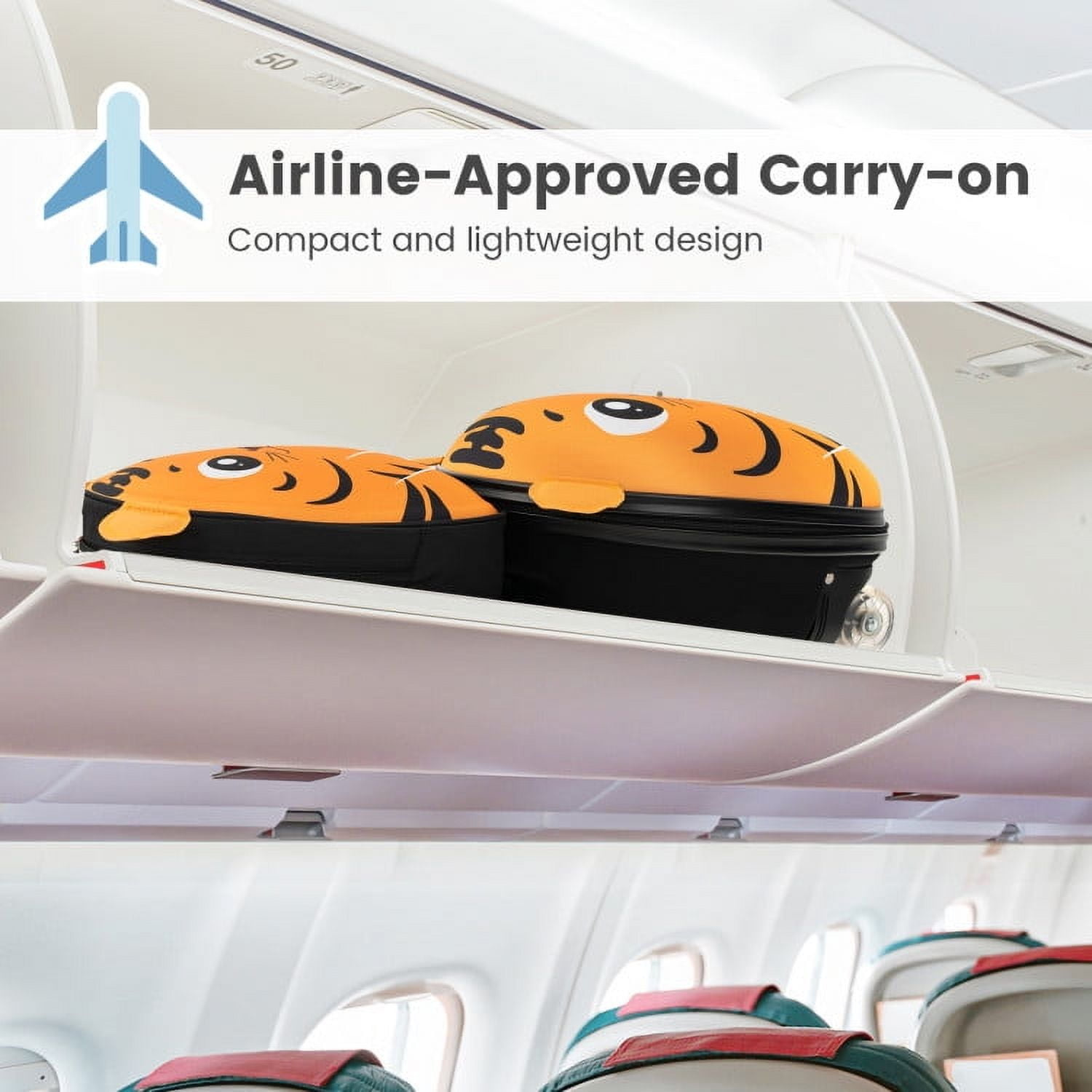 Lowestbest Kids Suitcase for Boys/ Girls, 2Pcs Kids Suitcases and Luggage, Rolling Suitcase for Kids, Kids Carry-on Luggage Set with Spinner Wheels, Girls Hard Shell Travel Suitcase