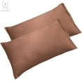 thumbnail image 3 of Gustave Pillowcases Set of 2 with Envelope Closure, Ultra Soft Pure Cotton Bed Pillow Covers "Queen, Coffee", 3 of 8