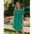 thumbnail image 3 of Zeagoo Linen Dresses for Women 100% Cotton Short Sleeve V-Neck Button Down Tshirt Dress Summer Casual Beach Sundress Loose Tunic Shift Sundresses, 3 of 6