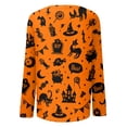 thumbnail image 4 of IYYVV Womens Halloween Shirts Long Sleeve Crewneck Casual Dressy Tops Funny Ghost Pumpkin Graphic Halloween Fall Fashion Top Yellow 2XL, 4 of 7