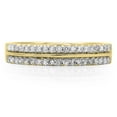 thumbnail image 3 of Dazzlingrock Collection 0.33 Carat (ctw) 14K Round Cut Diamond Double Row Anniversary Wedding Band 1/3 CT, Yellow Gold, Size 5, 3 of 4