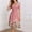 Pink, variant on QUNYINEY Flowy Summer Dresses for Women Long Short Sleeve Floral A Line Dress V Neck Slim Fit Beach Vacation Dresses