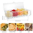 thumbnail image 3 of Serveur de Condiments Transparent 5 Plateaux avec Couvercle Compartiments Amovibles Réutilisables Caddy de Condiments Réfrigérés Conteneur de Service de Fruits Transparent, 3 of 9