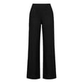 thumbnail image 6 of Lumtrix Summer Linen Pants For Women Wide Leg Elastic Waist Dressy Casual Beach Vacation Lounge Wear Dressy Flowy Plus Size Trouser Black 2XL, 6 of 9