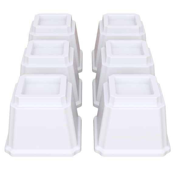 Bedofmine Bed Risers 4 inch Heavy Duty Furniture Risers for Sofas, Chair Risers Sofa Risers Table Risers Set of 6 Pack, White