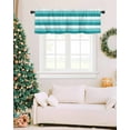 thumbnail image 6 of Turquoise Farmhouse Striped Curtain Valance for Windows/Living Room/Kitchen/Bathroom/Café, Short Rod Pocket Tier Curtain Window Panel Modern Geometric Lines Simple Stripes Topper Curtain 42''x18'', 6 of 6