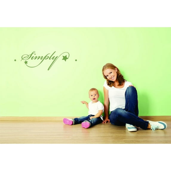 Vinyl Wall Decal "Simply" - Home Décor - 12"x30" Inches