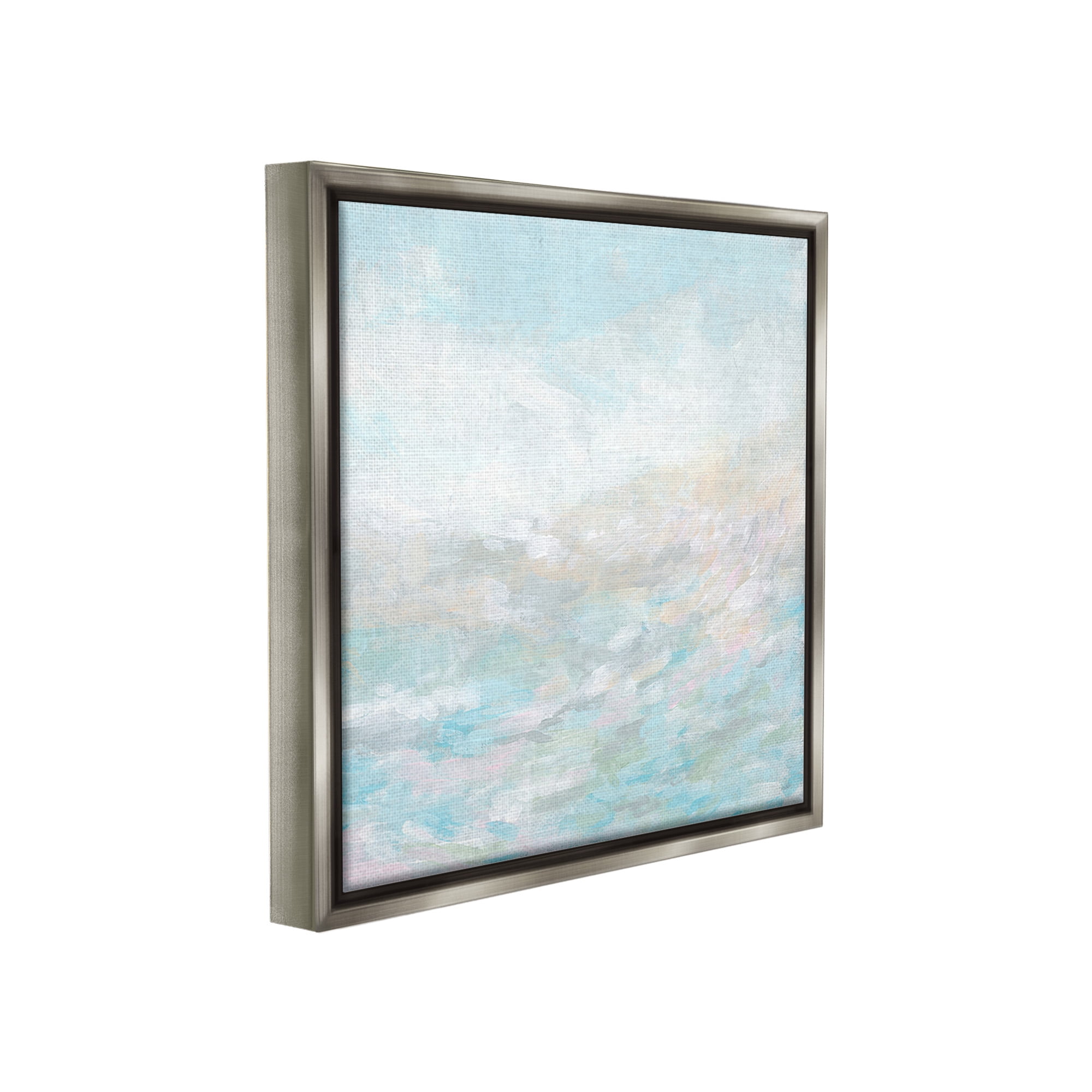 Stupell Industries Nautical Abstract Seascape Abstract Painting Gray Floater Framed Canvas Art Print Wall Art, 25 x 25