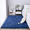 thumbnail image 2 of YJ.GWL Soft Fluffy Area Rug Shaggy Plush Rugs for Living Room Bedroom Nursery Room Carpet Home Decor,6'x9',Indigo, 2 of 7