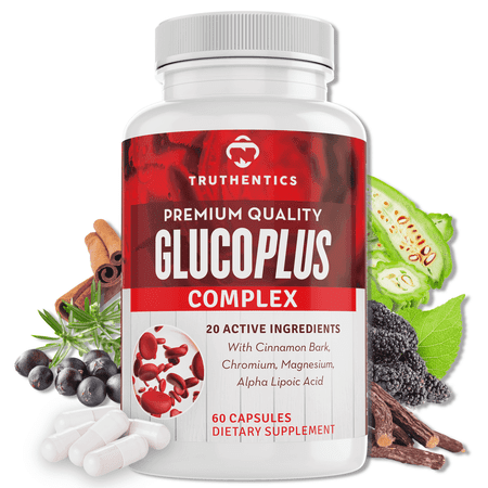 Glucose Support Supplement – Cinnamon, Chromium & Vanadium for Healthy Glucose Metabolism | Truthentics GlucoPlus – 60 Capsules