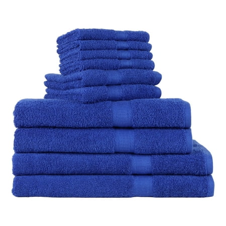 Mainstays Solid 10-Piece Bath Towel Set, Royal Spice