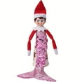 thumbnail image 4 of Jolie Poupée Elf de Noël avec Robe de Sirène - Décoration des Fêtes Parfaite pour les Étagères, 4 of 7