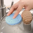 thumbnail image 4 of 10pcs Kitchen sponges for Washing Dishes, Round Natural Cleaning Sponge, Cellulose Eco-Friendly No Odor, Dusting, Cleaning Bathroom, 4 of 6