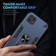 thumbnail image 3 of Designed for Samsung Galaxy A22 5G Case, Military Grade Protective Phone Case Rugged Hard PC + Soft TPU Cover with Enhanced Metal Ring Kickstand [Support Magnet Mount], Navyblue, 3 of 5