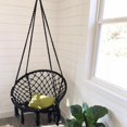 thumbnail image 4 of Hammock Chair Macrame Swing with Unique Good Quality Cotton&Polyester,Seat for The Living Room, Yard,Garden, Balcony Spaces etc. Max. 265 lbs Black, 4 of 7